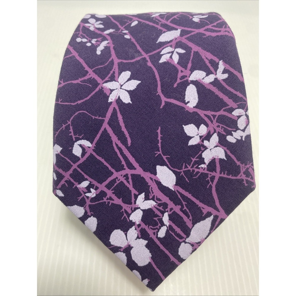 Luxurious Liberty Of London Mens Purple Floral Silk Linen Blend  Tie 75 In T33